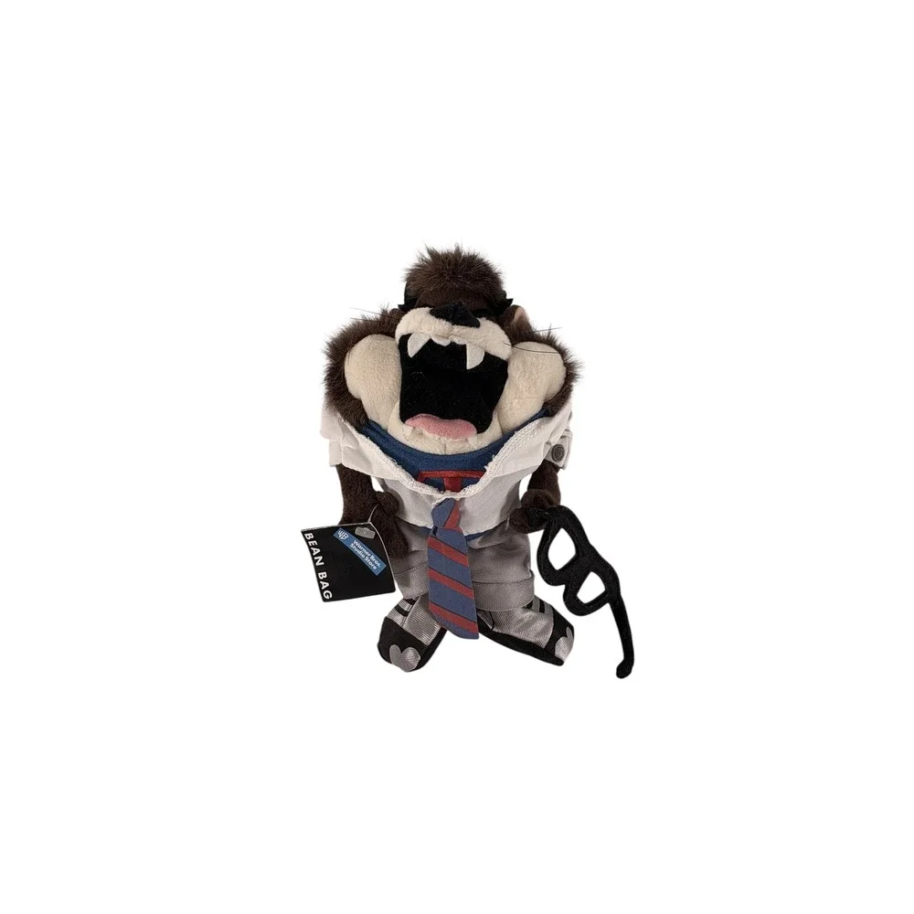 Warner Bros Taz Superman Plush Kids Brown New Vintage 1999 Bean Bag Clark Kent